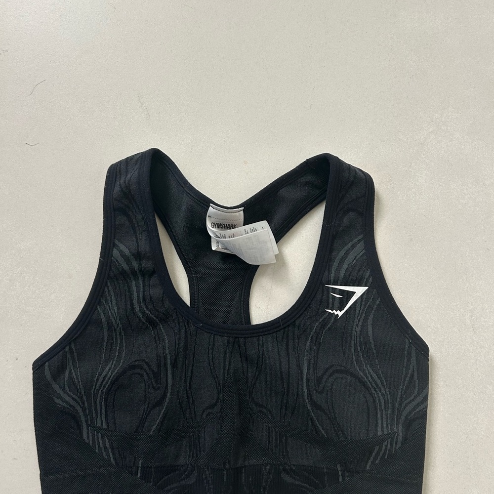 Gymshark Black Patterned Sports Bra